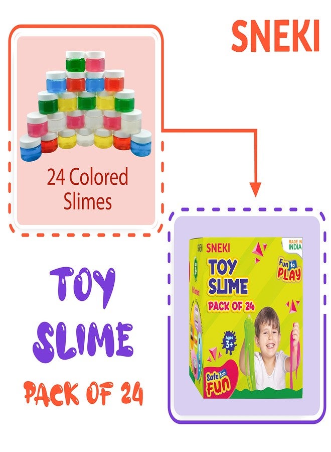 SNEKI (Pack of 24) Non Sticky Crystal Clay Kids Slime Putty Toy for Kids Educational Creative DIY Toys Stress Relief Sludge Toy for Boys and Girls (50gram) - Image 2